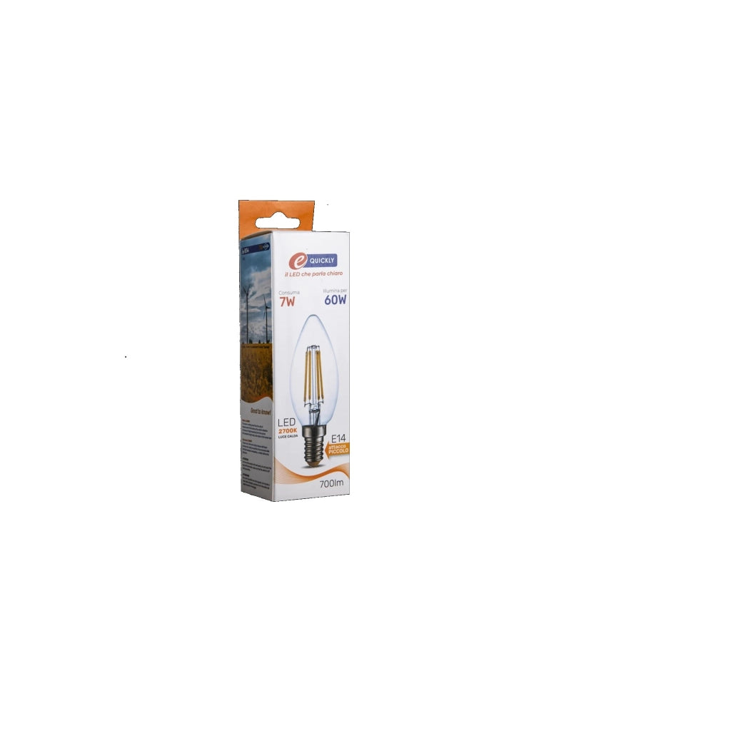 LAMPADA LED CANDELA FILAMENTO C35 E14 7W 2700K 700