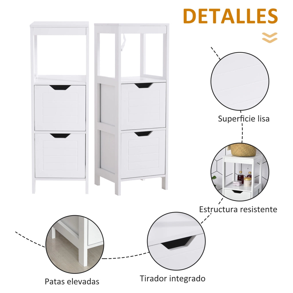 Mobile Bagno con Anta e Cassetti ¨C Minimal ¨C Bianco 30x30x89 cm