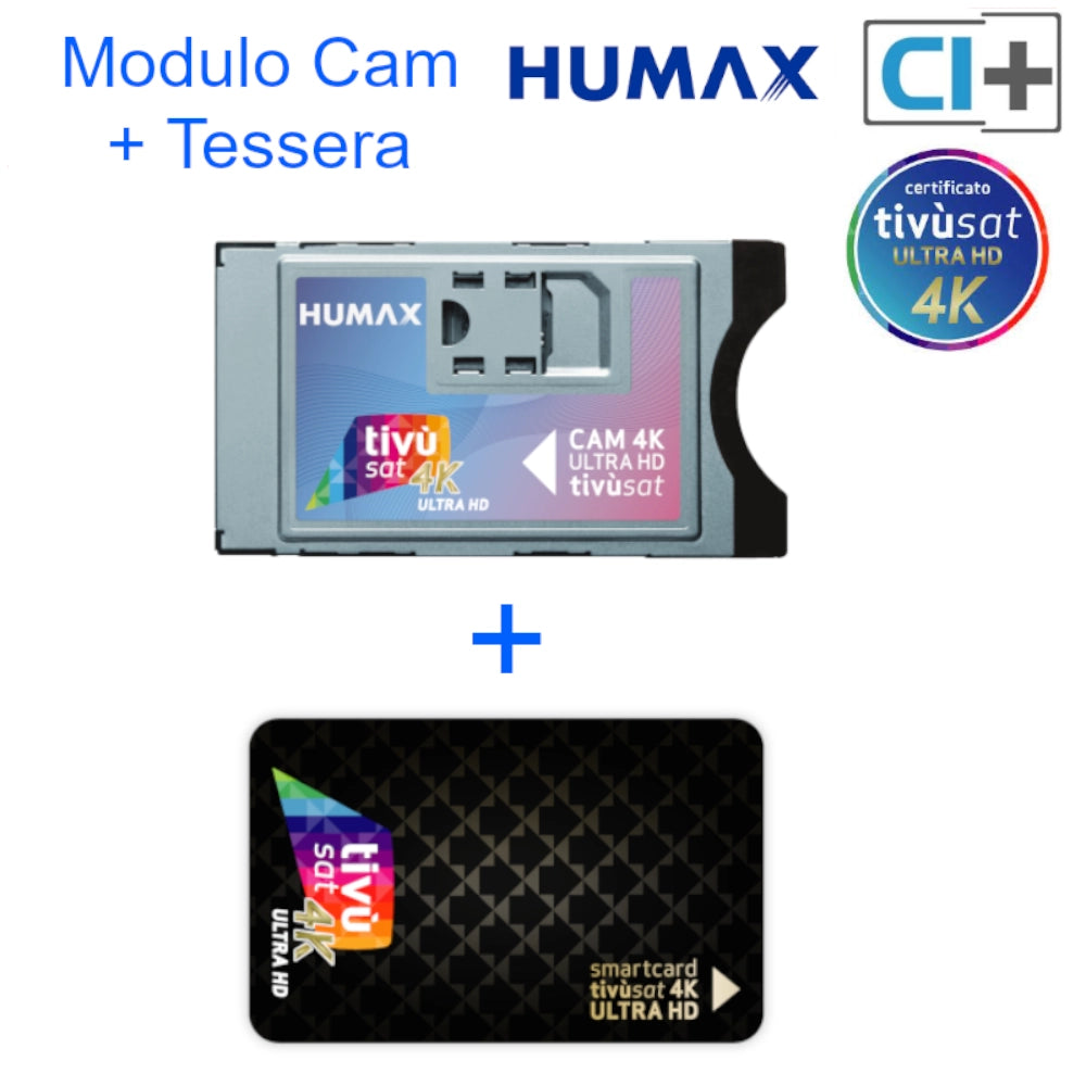 Humax Modulo CAM CAM Tivùsat 4K Ultra HD con Tessera inclusa