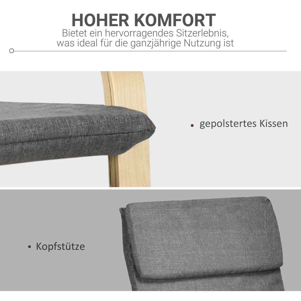 Poltrona con Schienale e Braccioli ¨C Minimal ¨C Grigio + Naturale