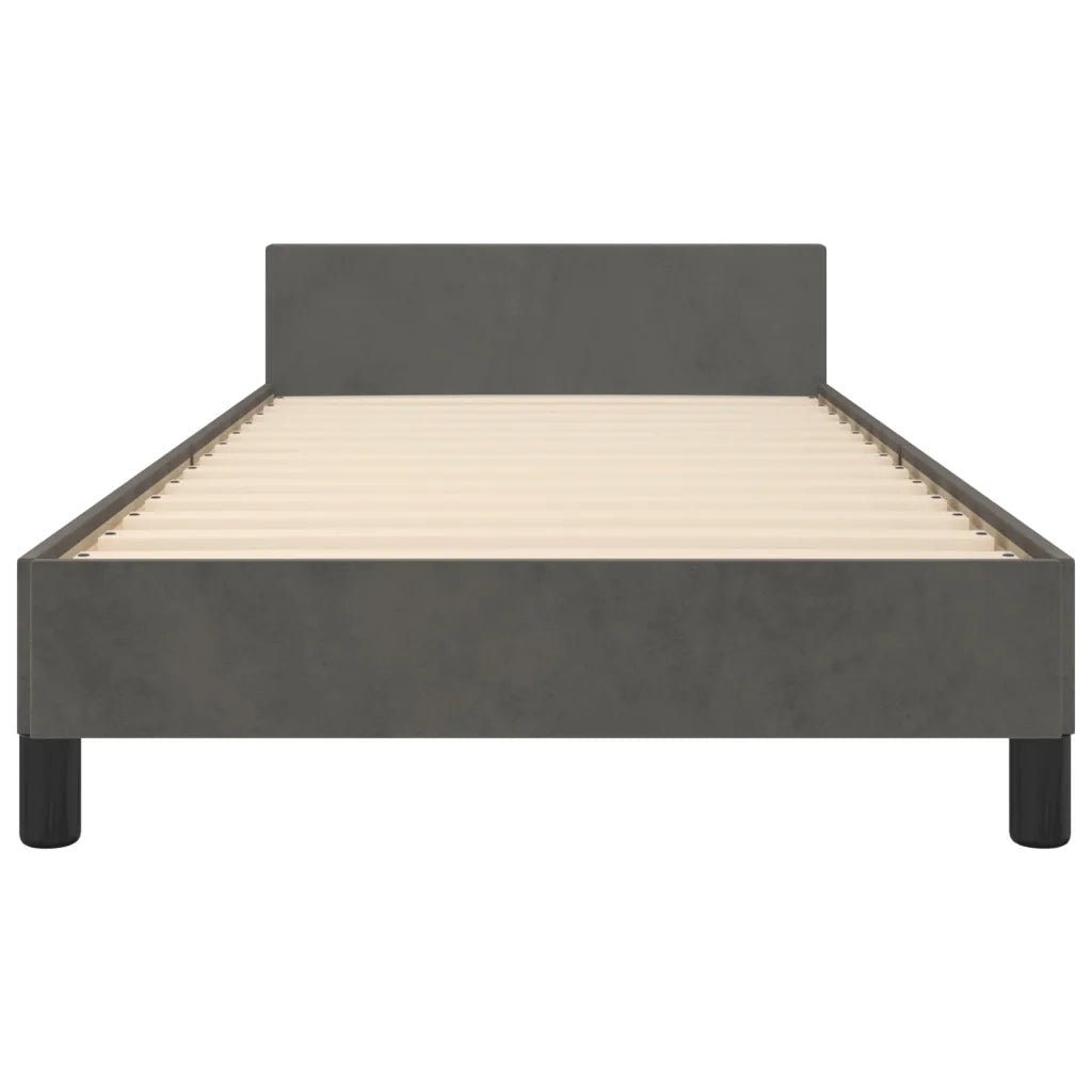 Giroletto senza Materasso Grigio Scuro 80x200 cm Velluto