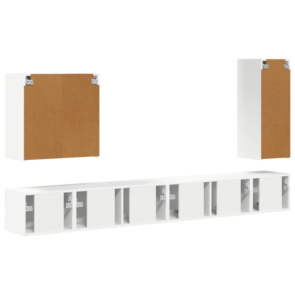 Set di Mobiletto da TV a Parete Montaggio a parete 6 pcs Bianco 3408943