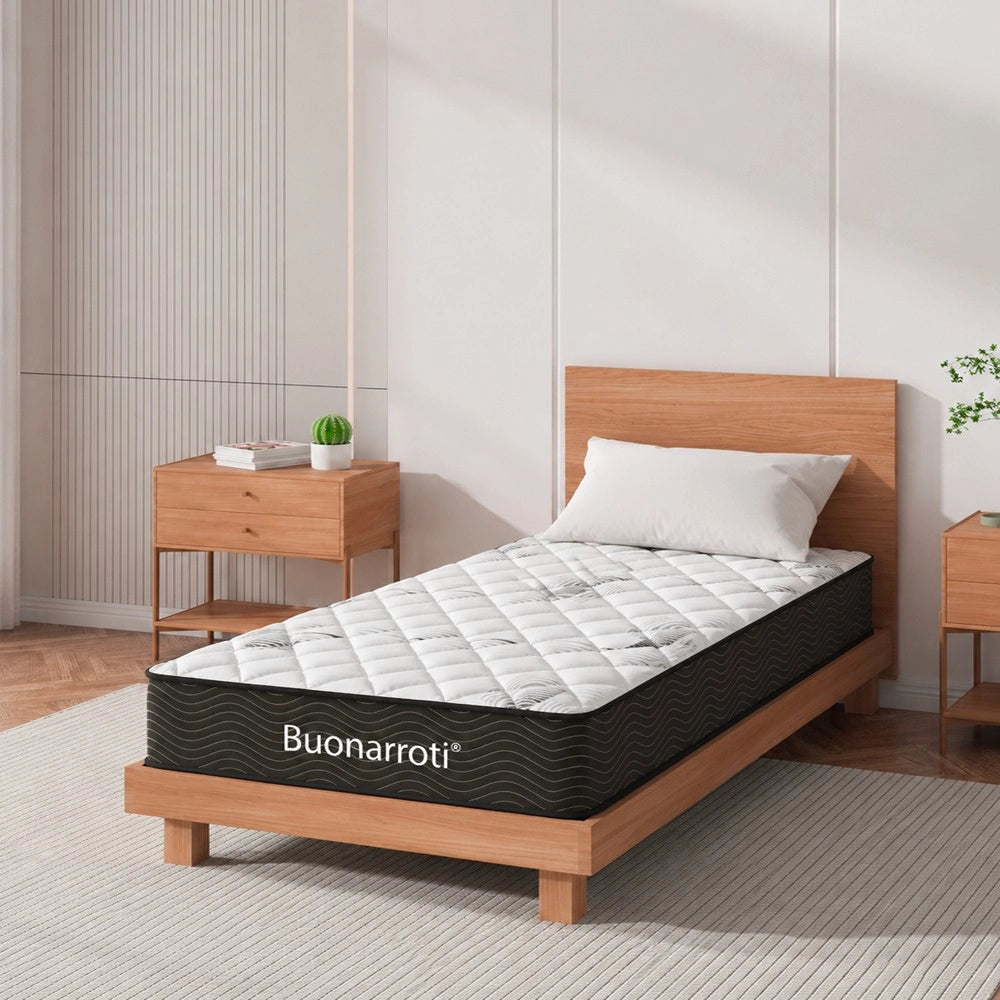 Materasso singolo Tarico 90x190x22.3 H cm. con molle insacchettate e strato in memory foam