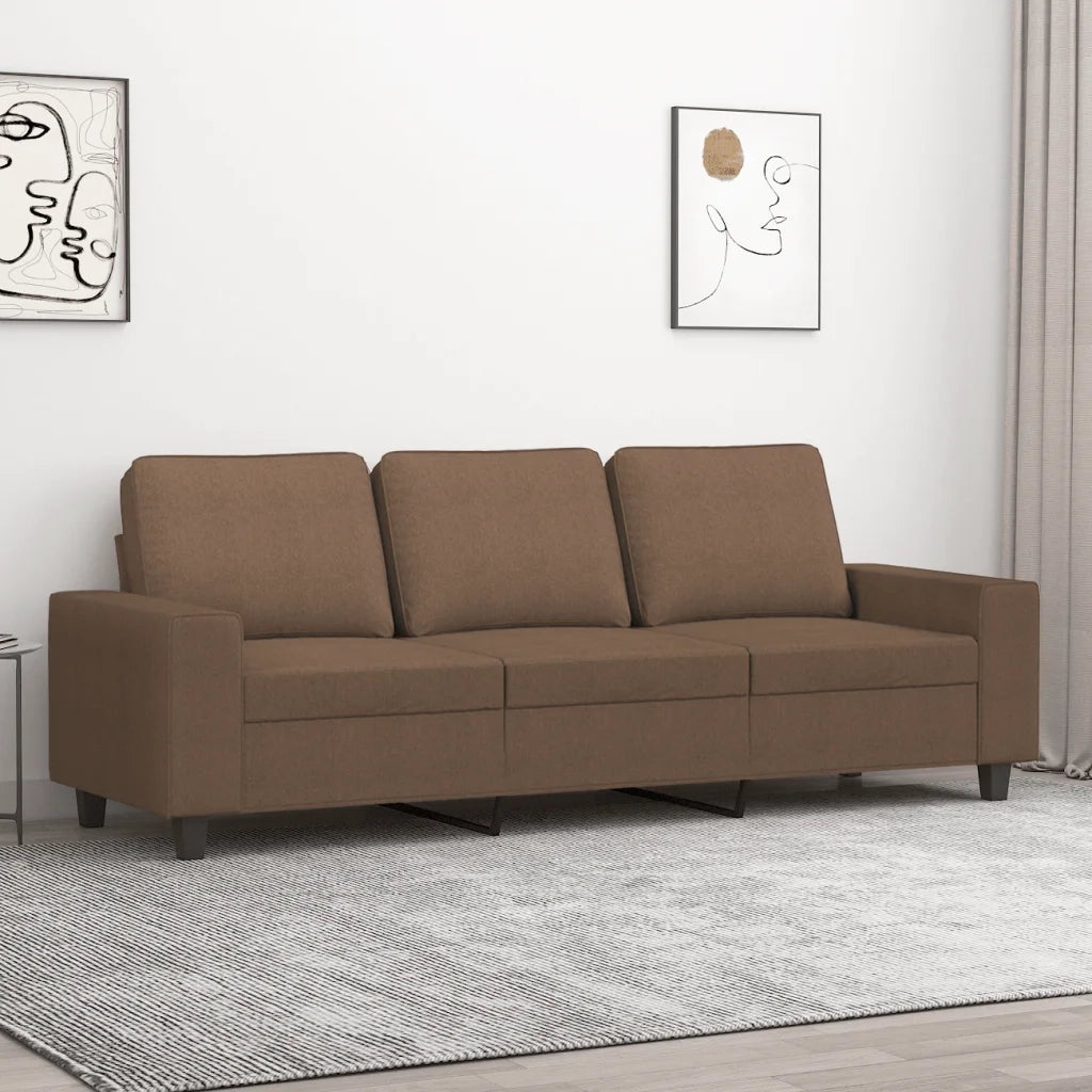 Divano a 3 Posti-Sofa 3 Posti Marrone 180 cm in Tessuto 645005