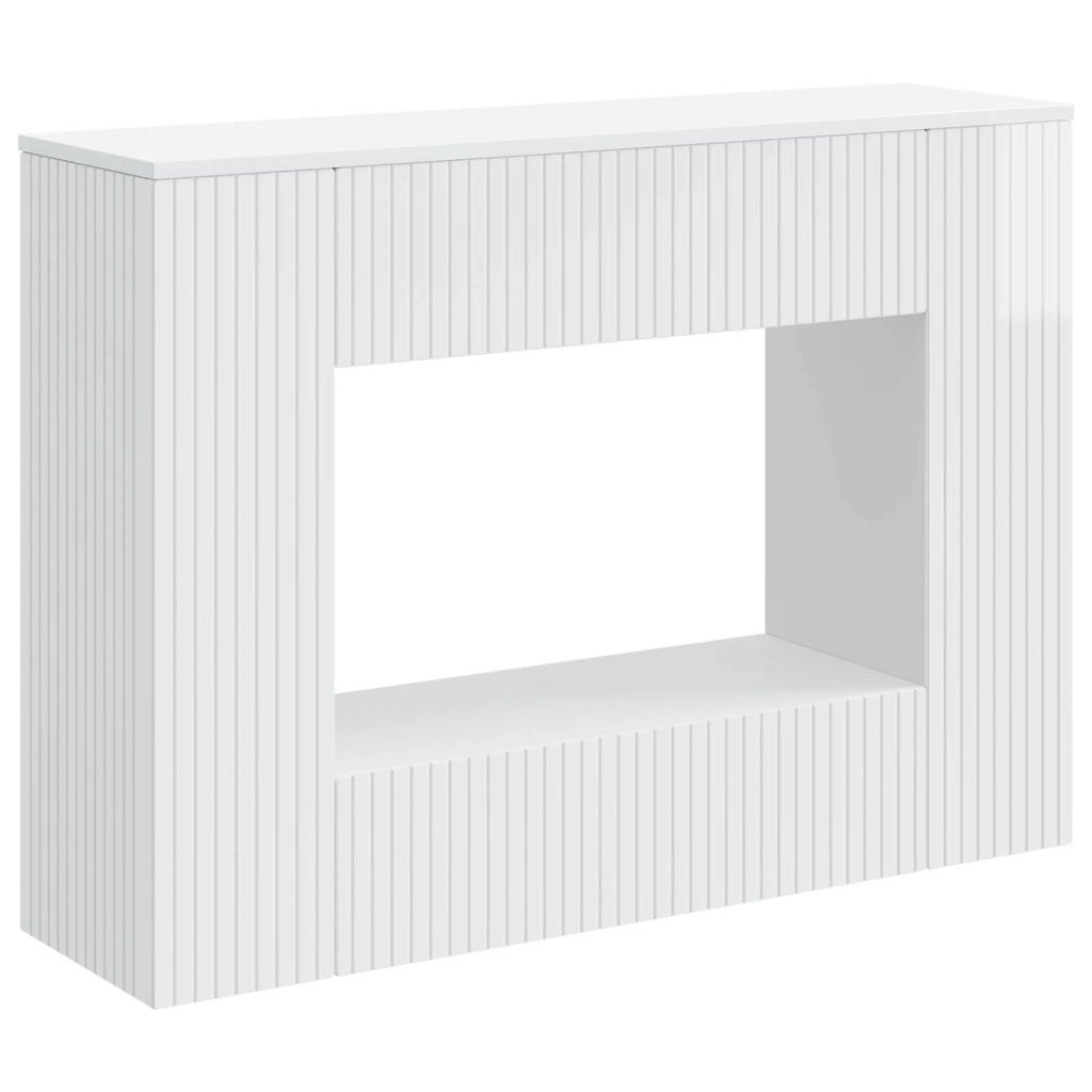 Tavolo consolle Rigato Bianco Lucido 101 x 29 x 74 cm 899881