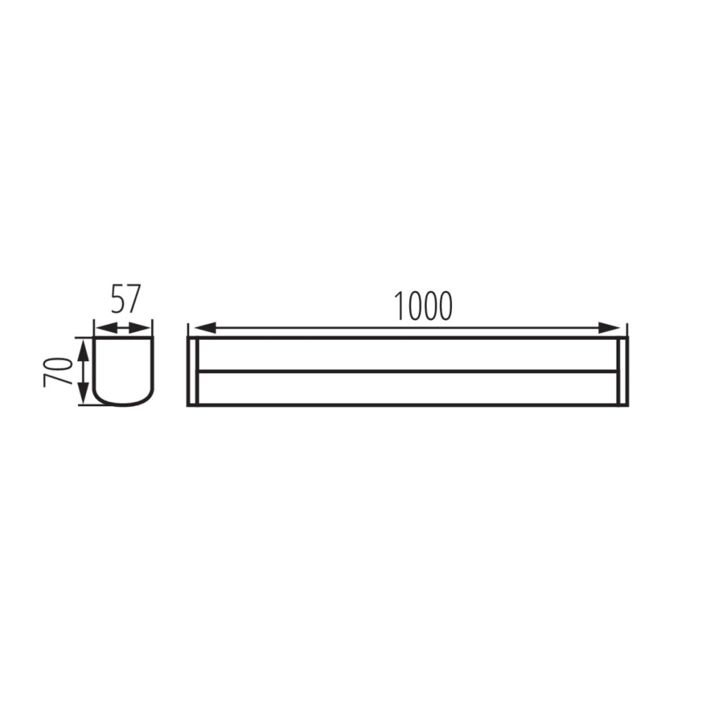 Applique bagno LED Kanlux AKVO nera 100cm 23W IP44