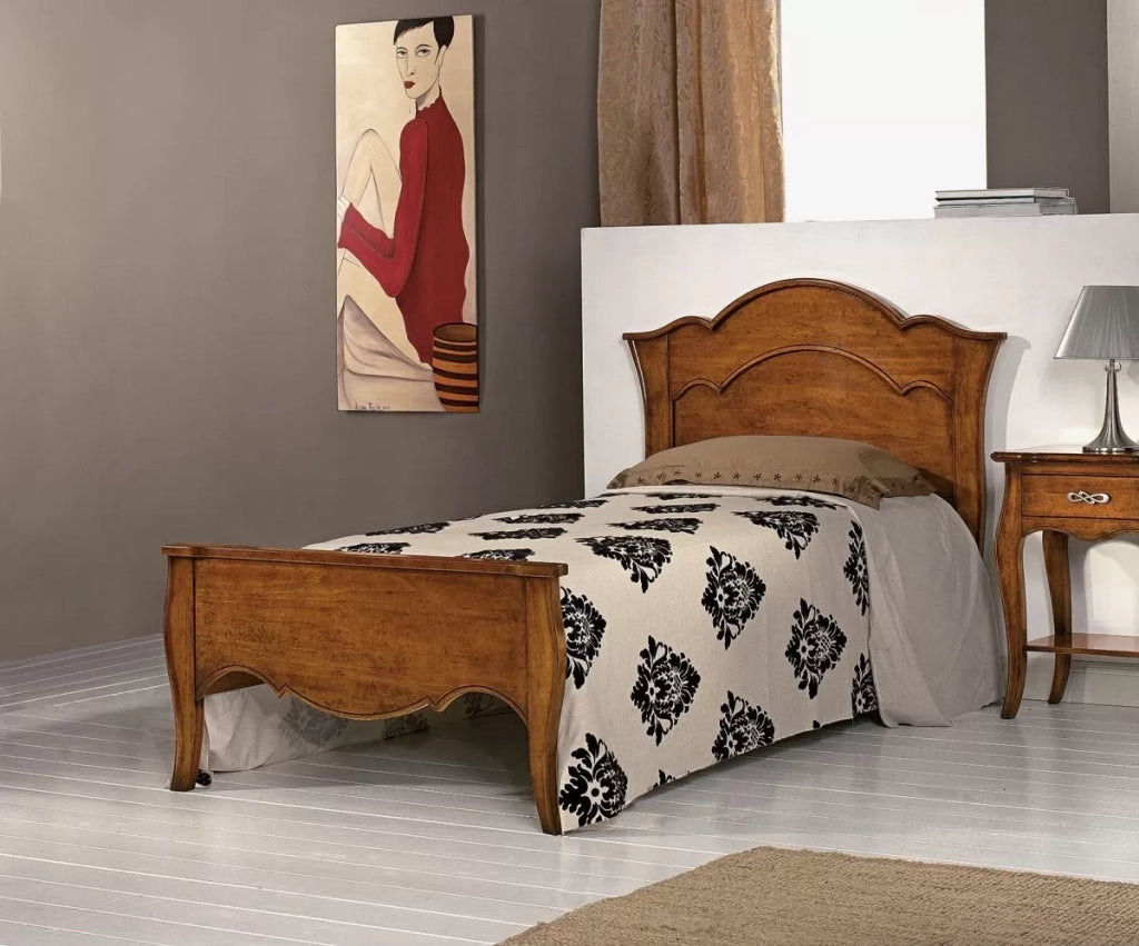 Letto 1 piazza e mezza arte povera legno grezzo 157x211x119 - Mobili 2G
