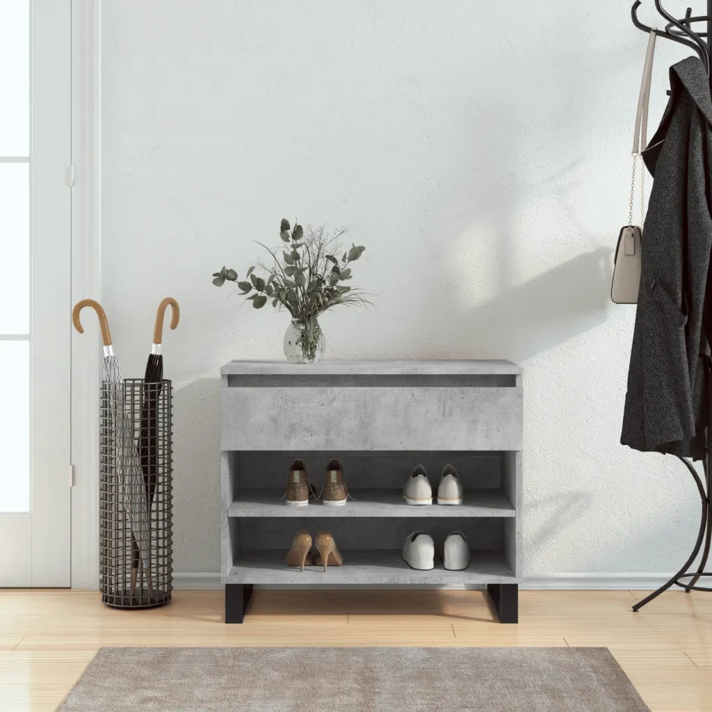 Scarpiera | Mobile per scarpe Grigio Cemento 70x36x60 cm in Legno Multistrato