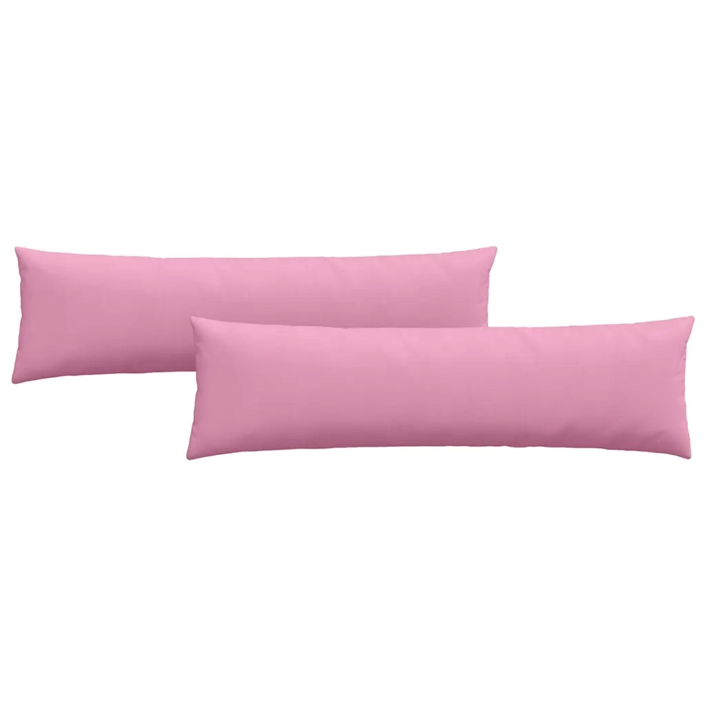 Cuscini da Divano 2 pz-Set di 2 Cuscini per Sofa Rosa 145 x 40 cm Tessuto