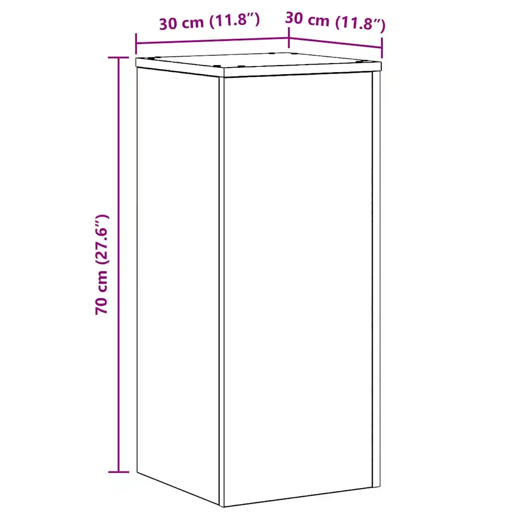 Supporto per piante | Sostegno per piante 2 pz Rovere Nero 30 x 30 x 70 cm
