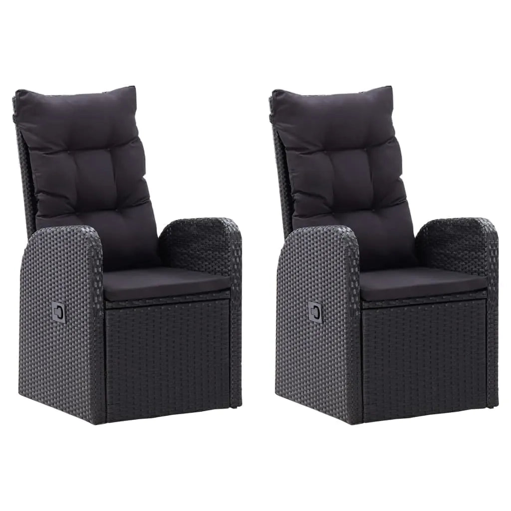 Set da Pranzo da Giardino 7 pz con Cuscini Nero 3099503