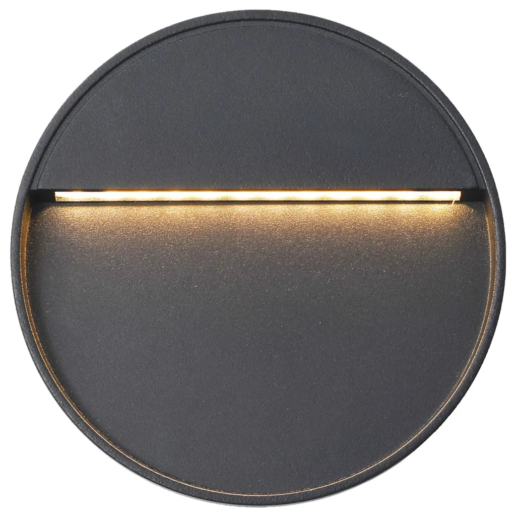 Lampade da Parete da Esterno a LED 2 pz 3 W Nere Rotonde 45658