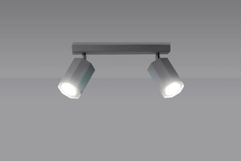 Lampex plafoniera HEX 2 luci grigia in metallo GU10 30 cm