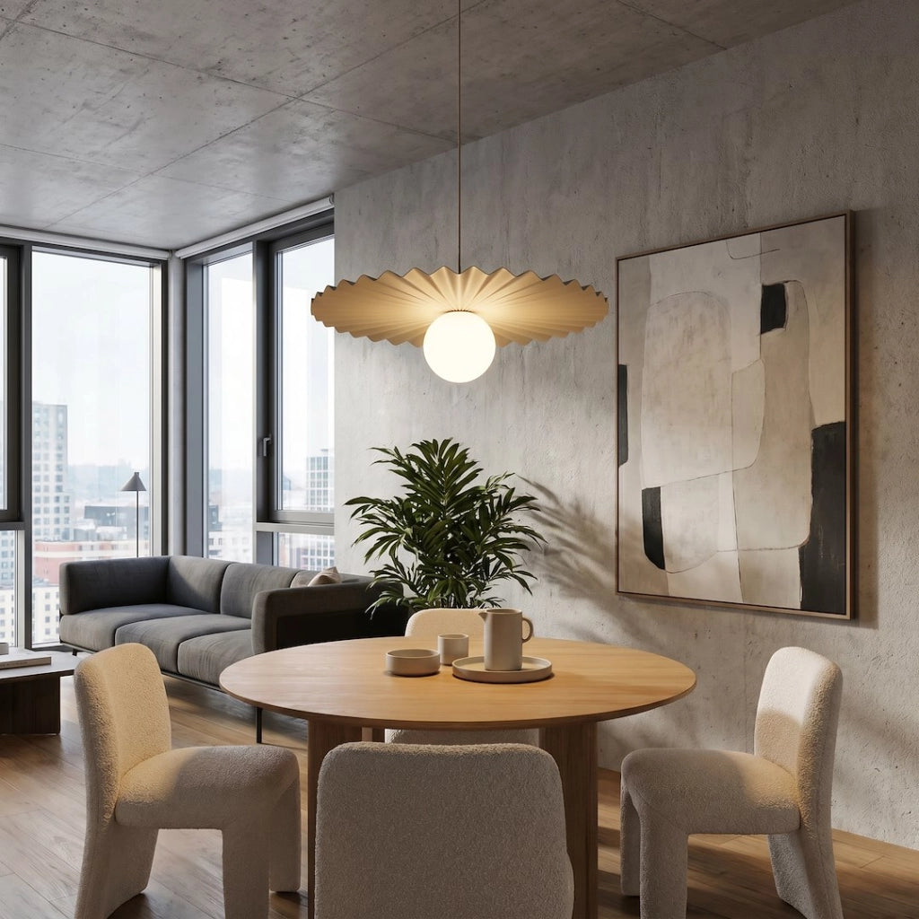 Lampada a sospensione beige a ventaglio UMBRA 1xG9 Emibig
