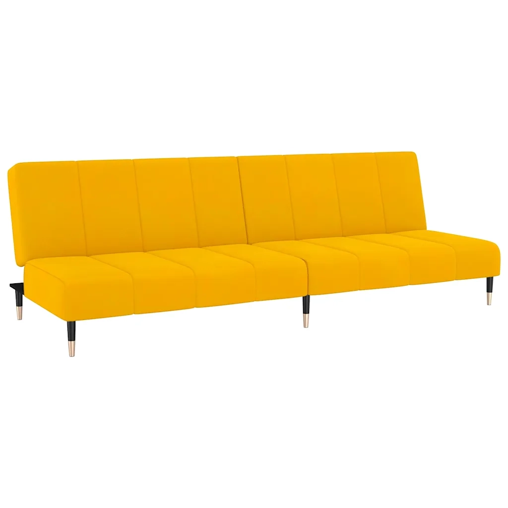 Divano Letto a 2 Posti-Sofa Letto 2 Posti-Daybed Giallo in Velluto 862081