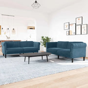 Set di Divani 2 pz Blu in Velluto