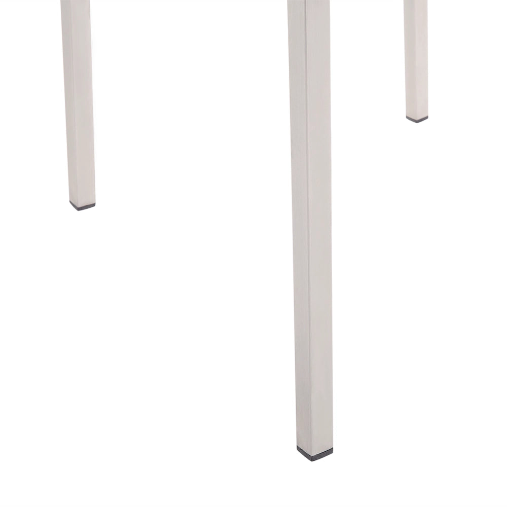 Set da giardino con 4 posti in acciaio inox con tavolo piano con effetto granito e sedie in rattan nero esterno moderno set elegante