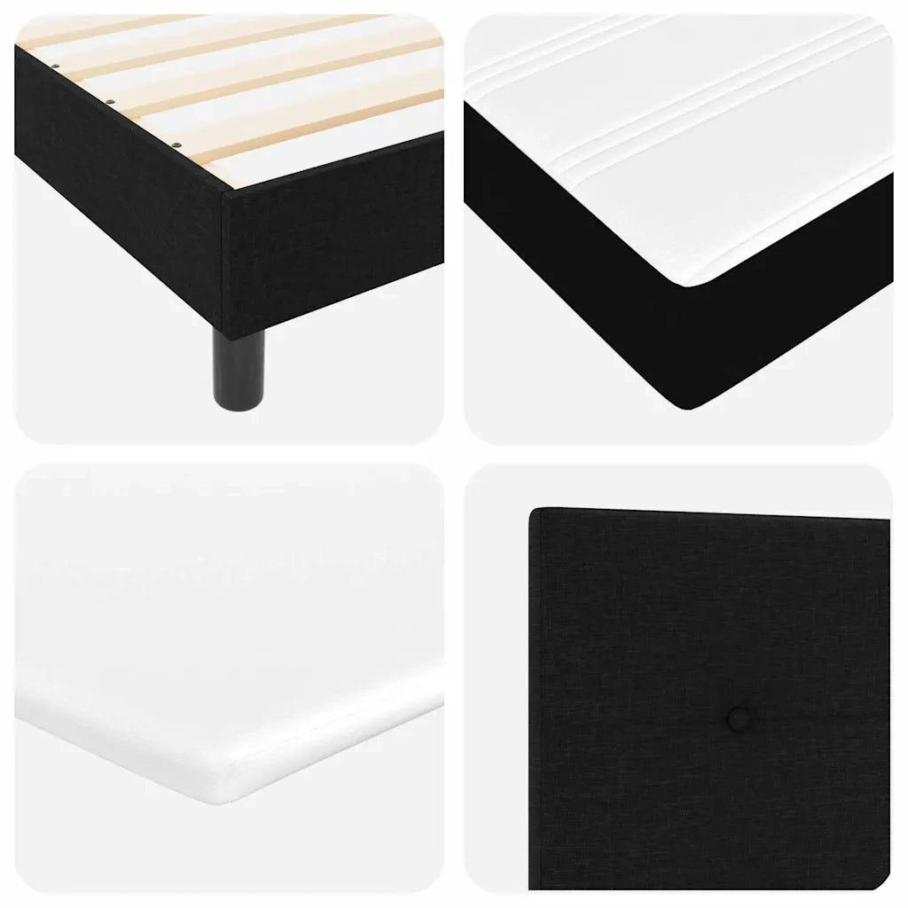 Letto a molle con materasso Nero 180 x 200 cm Tessuto 3340040