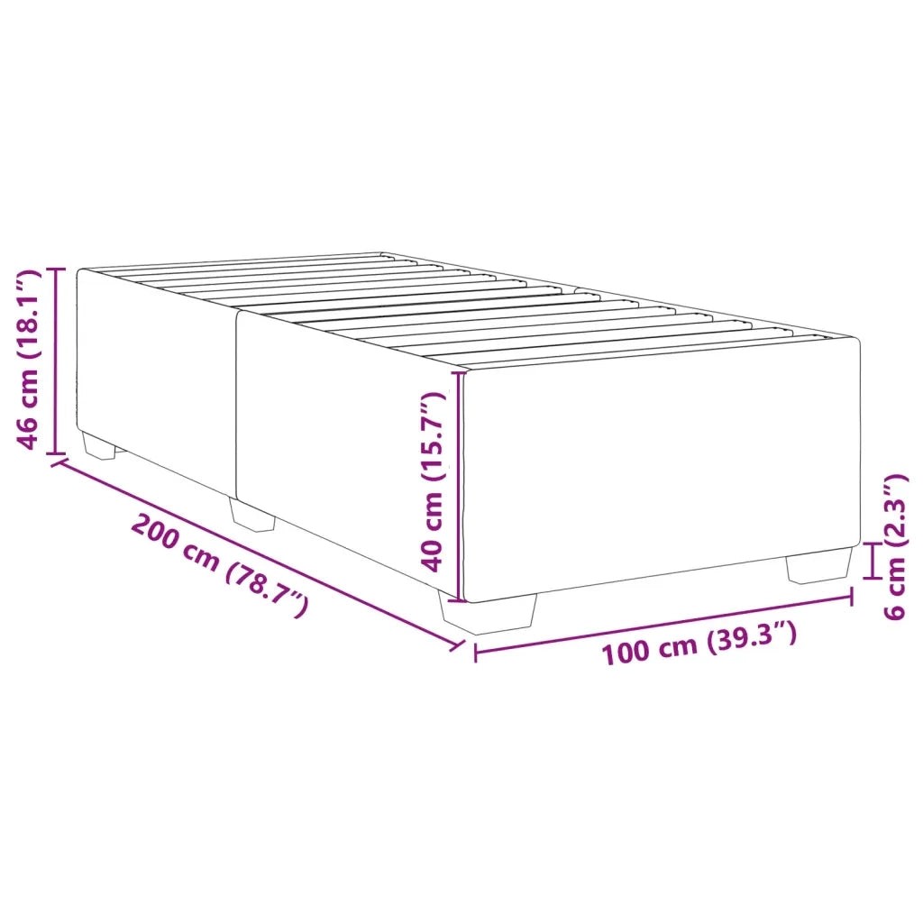 Giroletto senza Materasso-Struttura Letto Blu 100x200 cm in Tessuto 245458