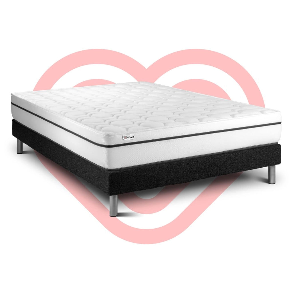 Letto con materasso VITAL SPA 140 x 220 cm Rete Kit Nero
