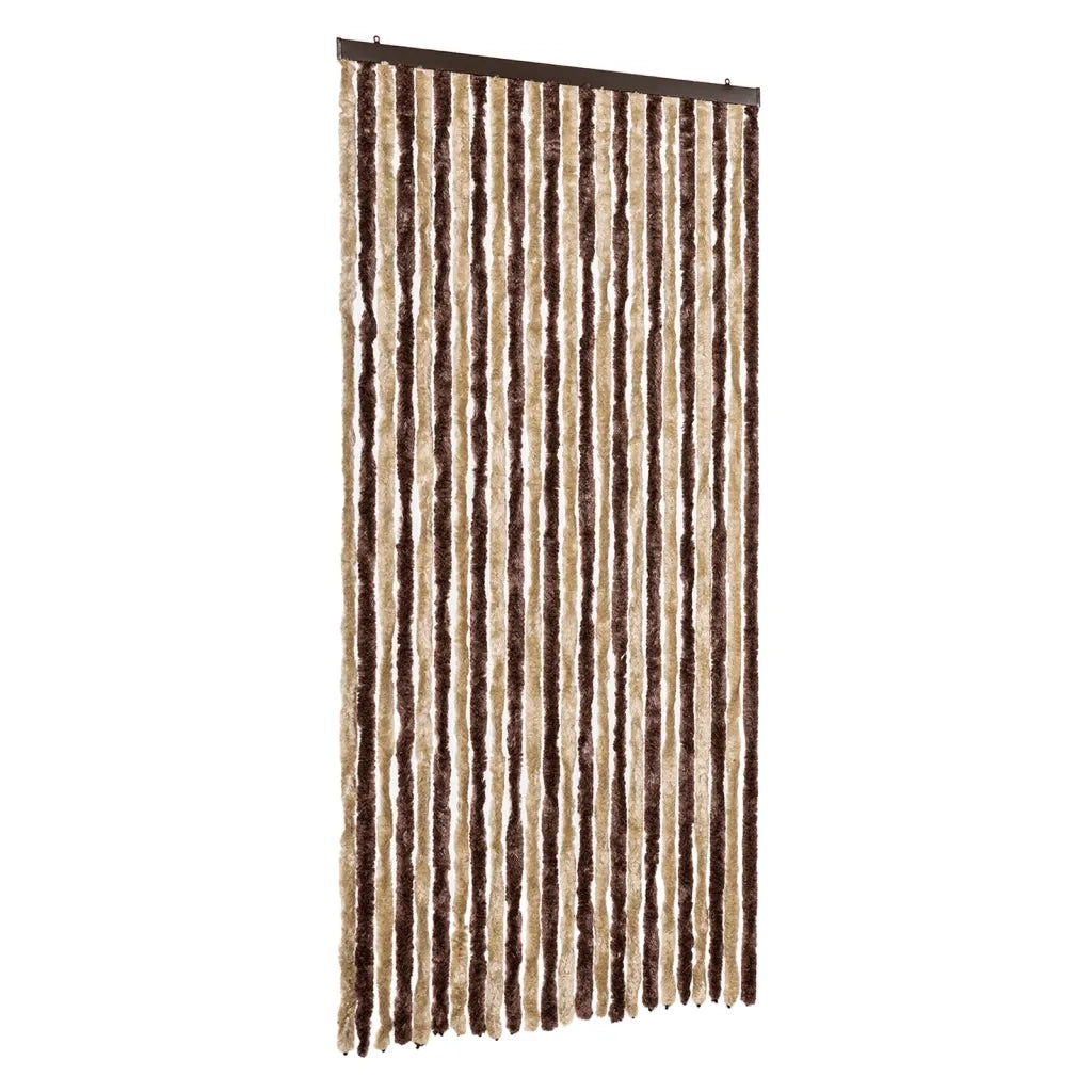 Tenda Antimosche-Zanzariera Beige e Marrone Chiaro 100x200 cm in Ciniglia
