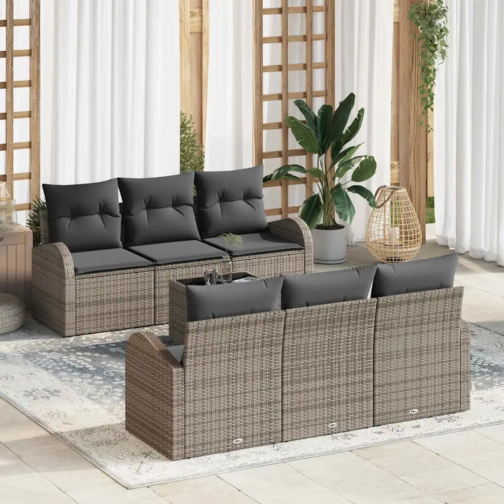 Set Divano da Giardino Grigio 55 x 55 x 37 cm polyrattan 3345929