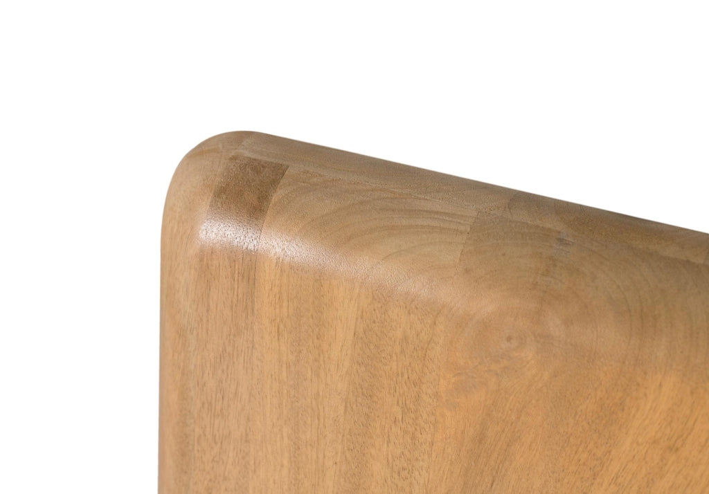Testiera in legno di mango con bordi semicircolari