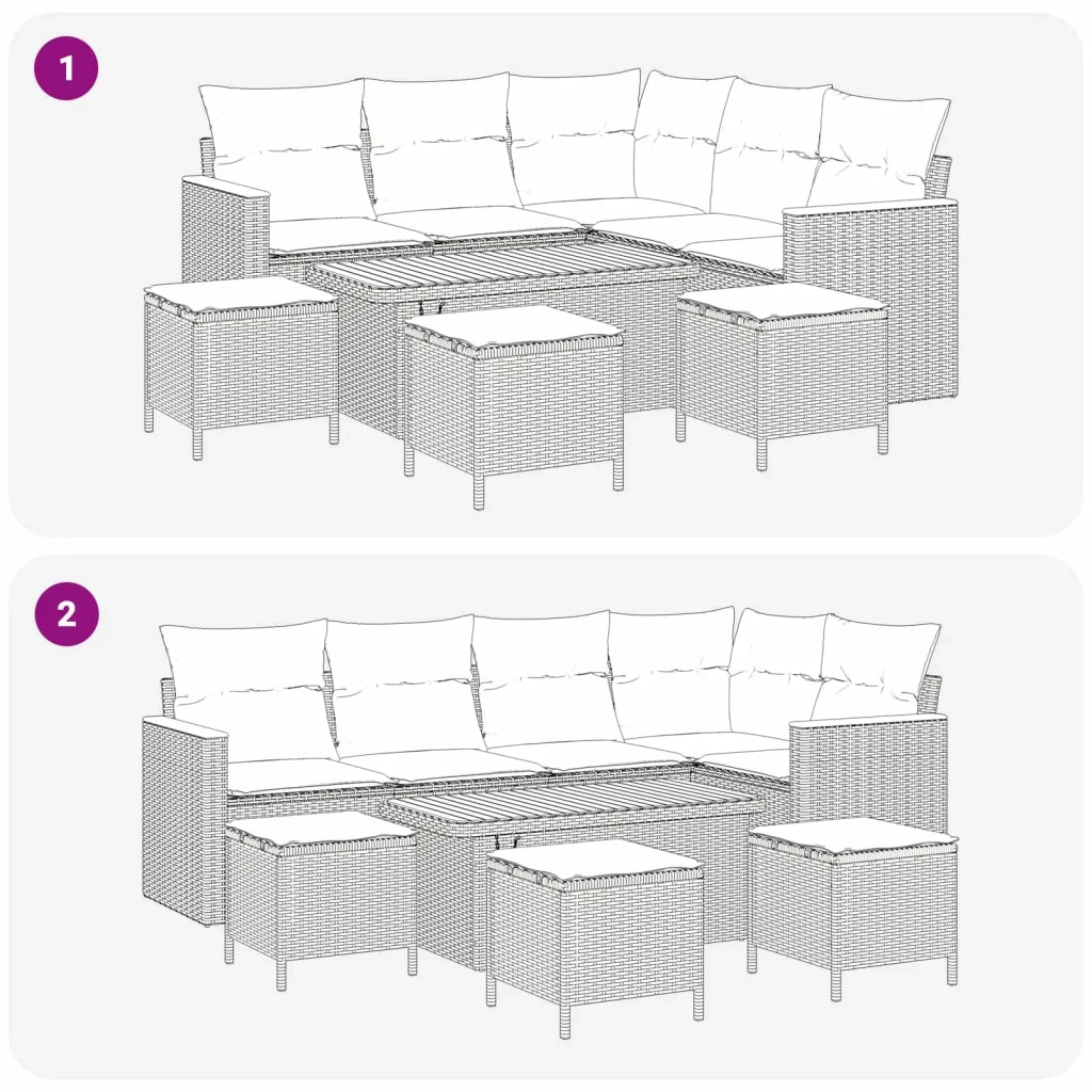 Set Divano da Giardino 9 pcs Nero polyrattan 3362920