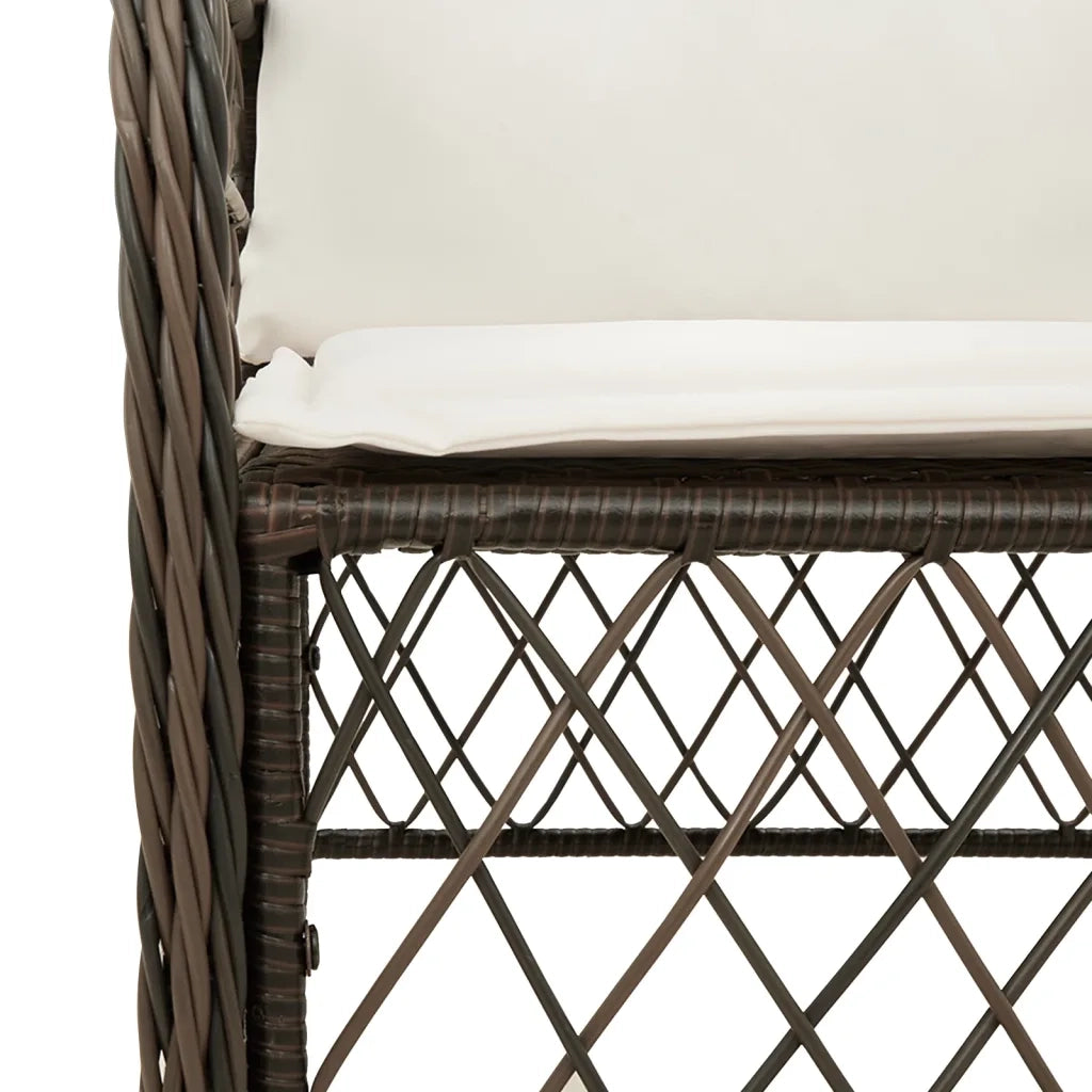 Sedie da Giardino con Cuscini 2 pz | Sedie da Esterno Marroni in Polyrattan
