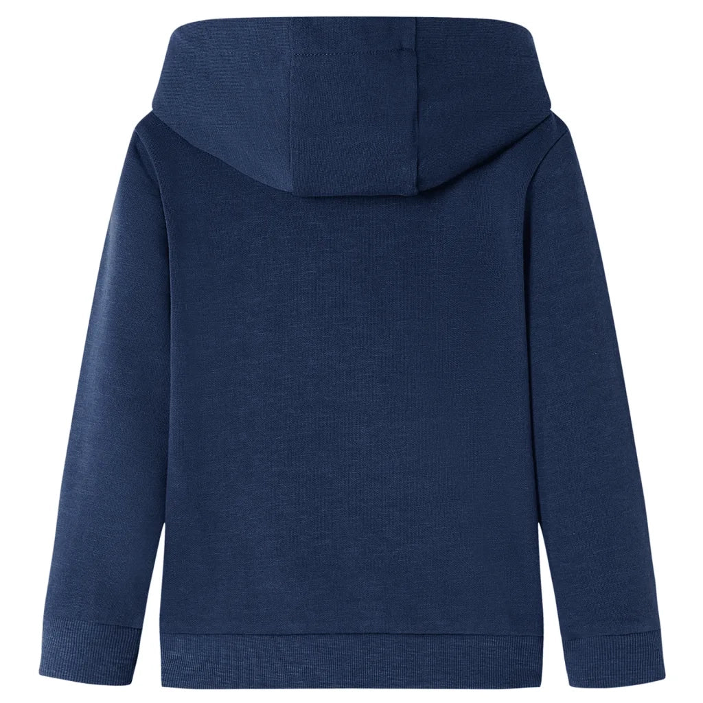 Felpa da Bambino con Cappuccio Blu Marino M¨¦lange e Arancione 116