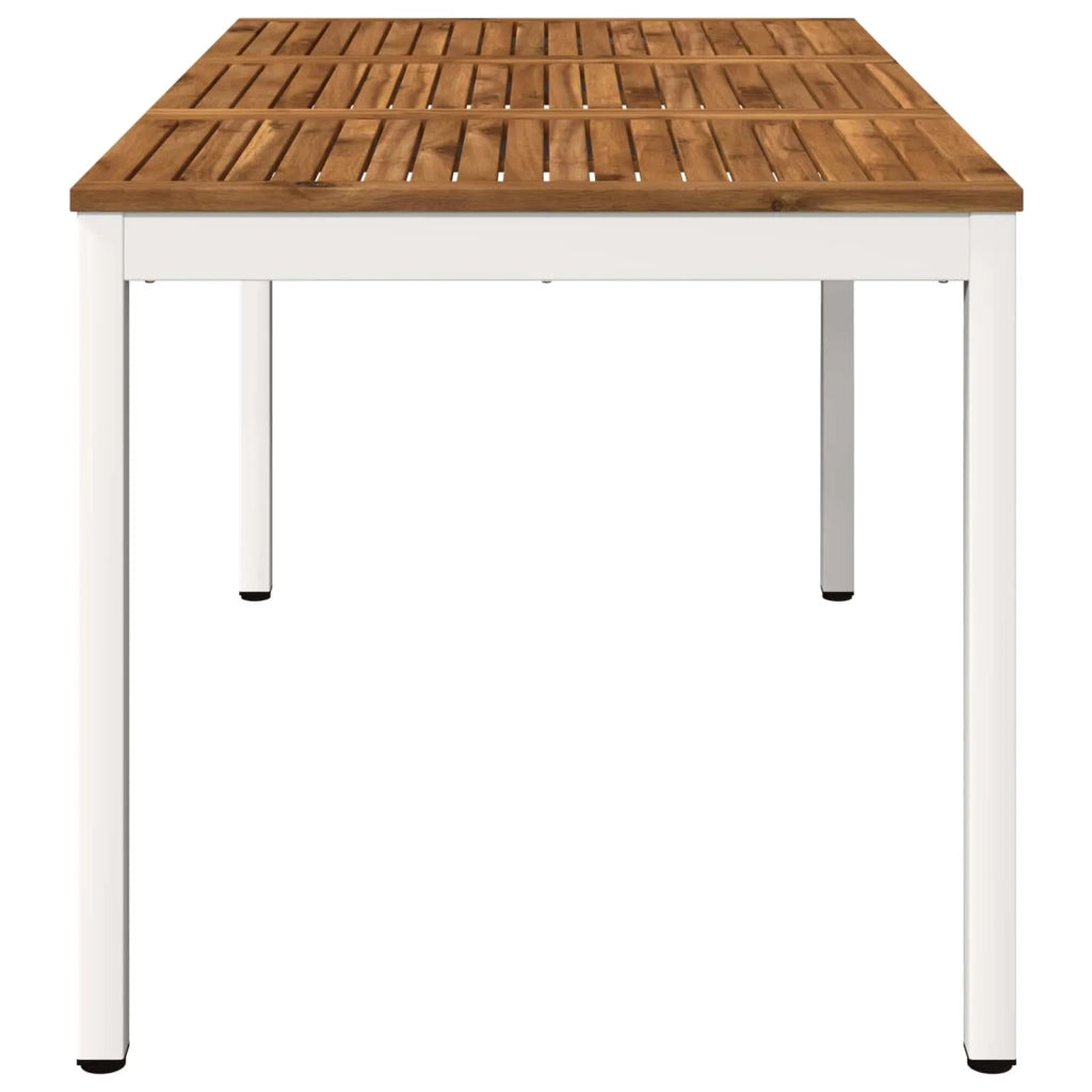 Tavolo da cena da giardino Naturale e Bianco 141 x 80,5 x 75 cm 901320