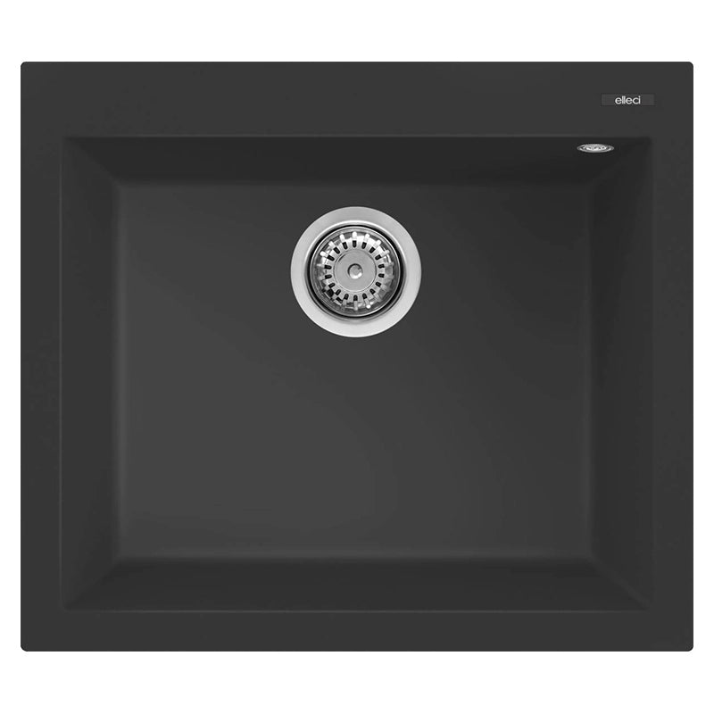 Lavello Elleci Incasso 1 vasca 57x50 Quadra 105 Granitek Nero LGQ10540