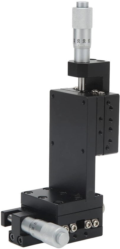 Tavolo da lavoro manuale con assi XZ - Lega di alluminio - Piattaforma lineare - 40 x 40 mm - Trattamento superficiale fine - Adatto per test di precisione laboratoriale - Tavolo lineare