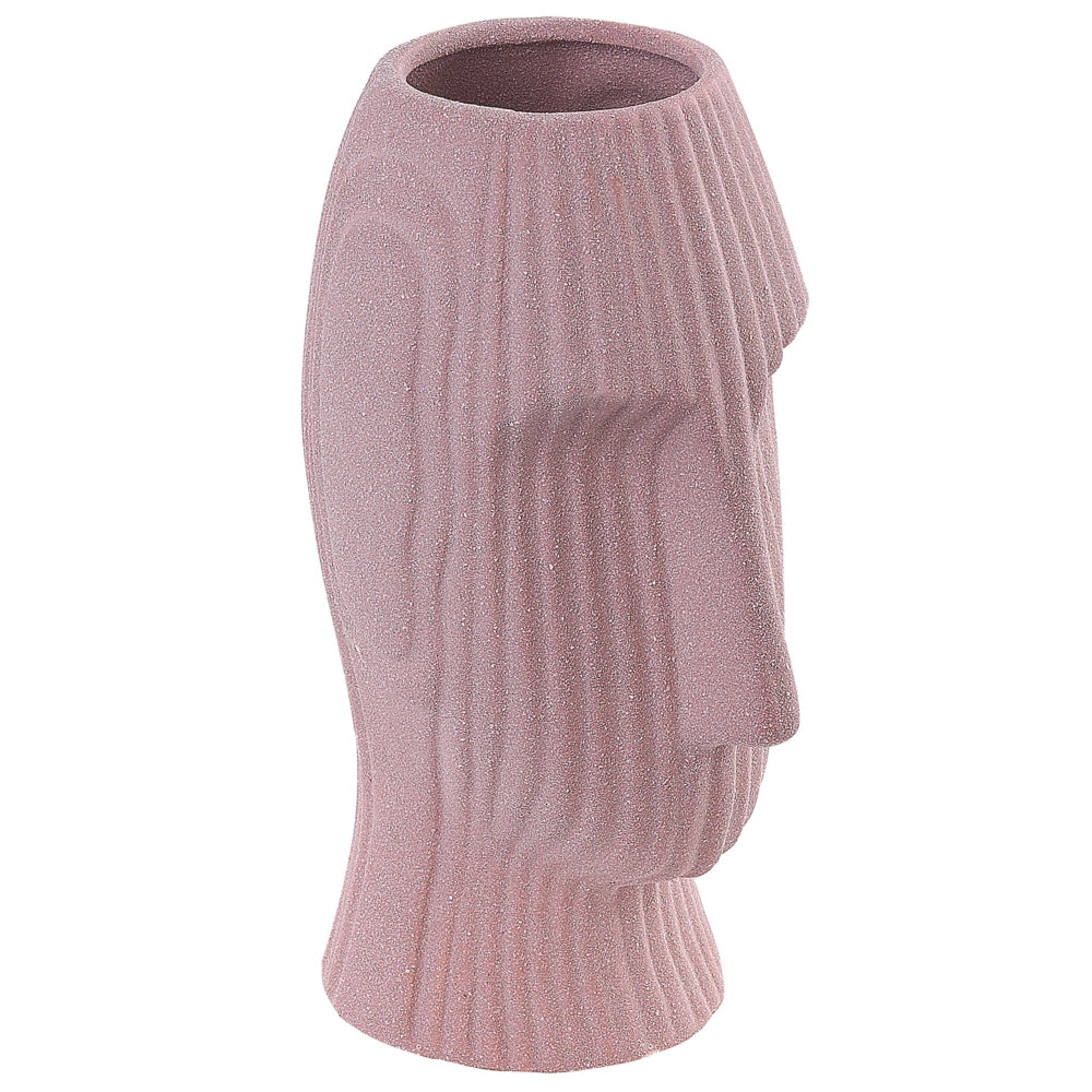 Vaso in gres porcellanato pesca Vaso a forma di viso minimalista da 25 cm