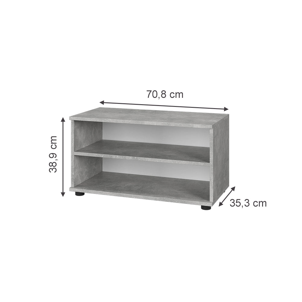 Vicco Scaffale Calcestruzzo 70.8 x 38.9 cm con 2 scomparti