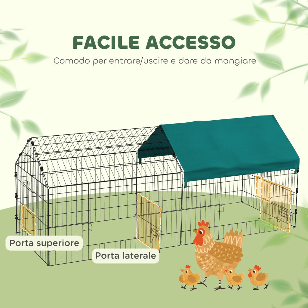 Gabbia per Conigli da Esterno e Interno ¨C Xylo ¨C Verde 185x75x75 cm