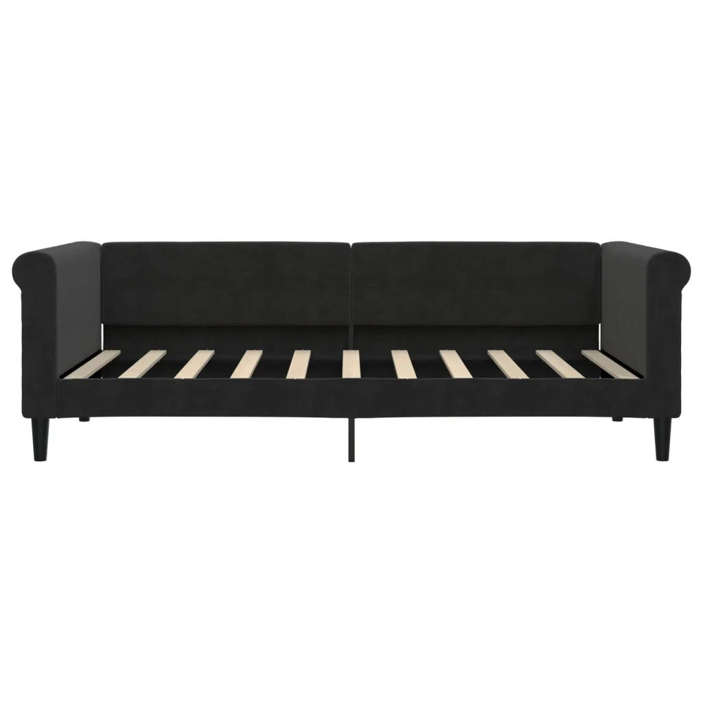 Divano Letto Estraibile con Cassetti Nero 90x190 cm in Velluto 3197834
