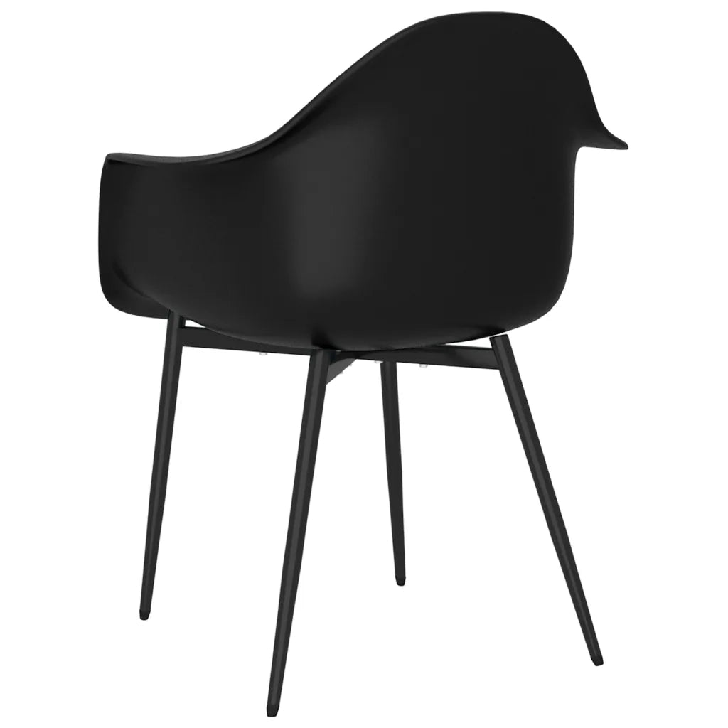 Sedie da Pranzo 2 pz Nere in PP 338076