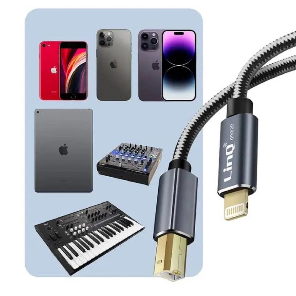 Trade Shop - Cavo Da Lightning A Usb Bm Type-b Per Stampante Pianoforte Elettronico 3mt Ip8830 -