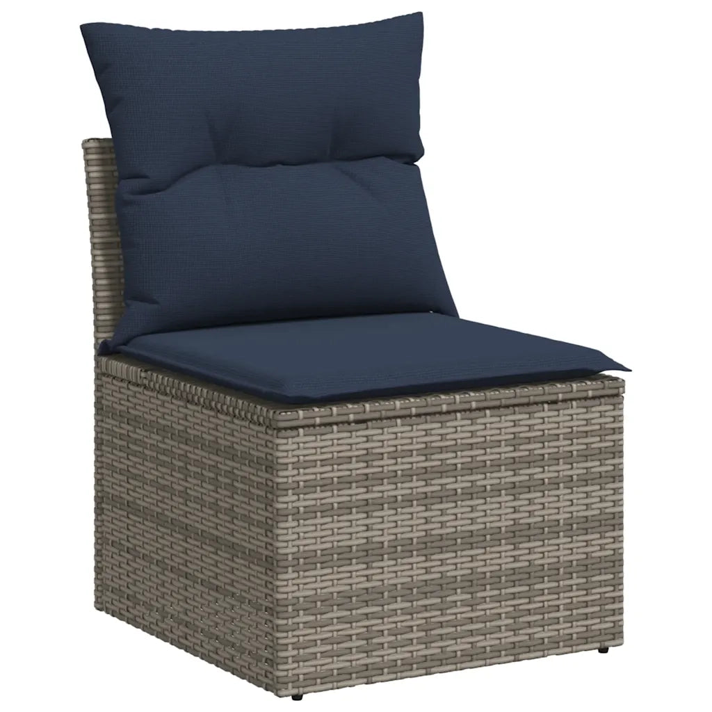 Set Divano da Giardino 8 pz con Cuscini Grigio in Polyrattan 3325317