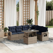 Set Divani da Giardino 7 pz con Cuscini Grigio in Polyrattan 3267931