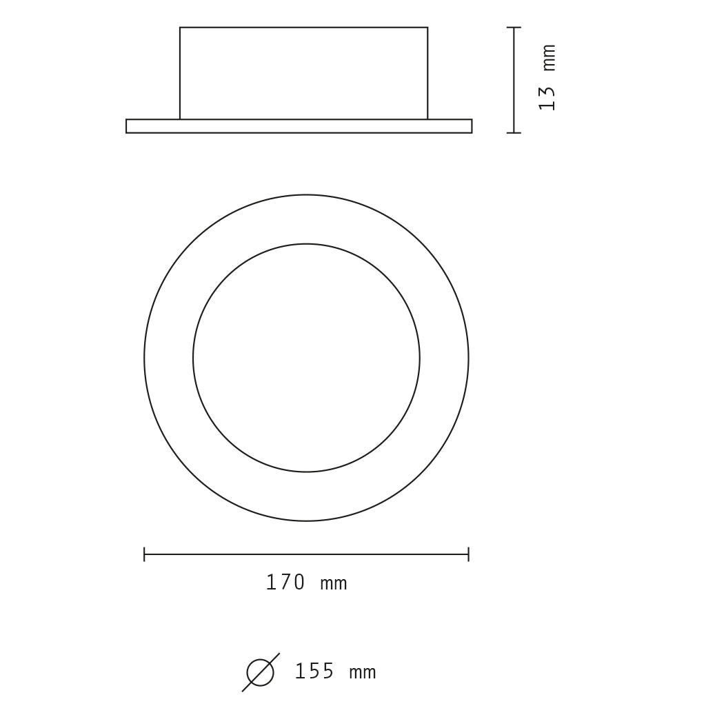 Pannello led slim da incasso tondo 12w 3000K luce calda