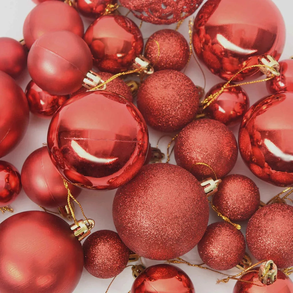 Set di Palle di Natale con 150 LED 61 pcs Rosso Plastica 42018825