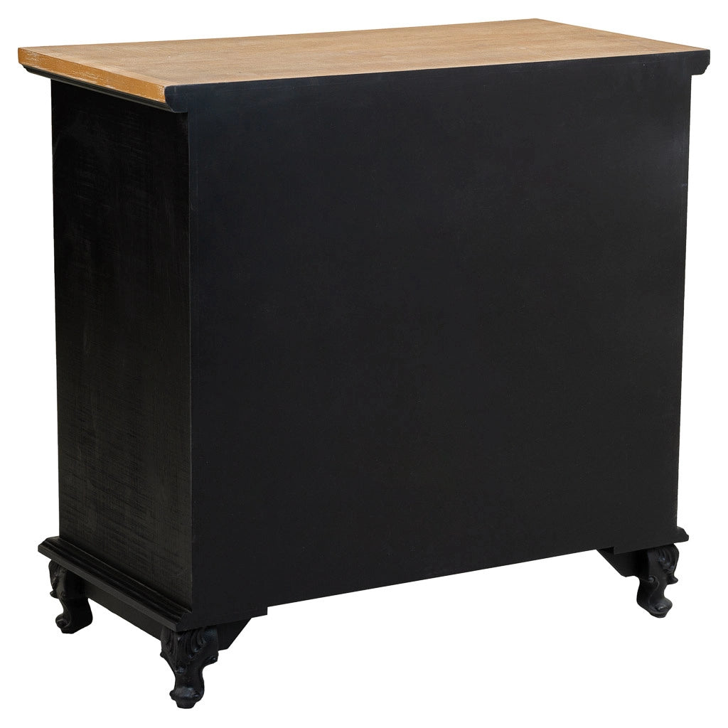 Comò in legno con 3 cassetti 74x38x72
