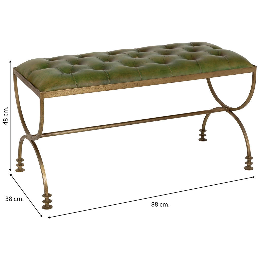 Panca in pelle nera 88x38x48h cm