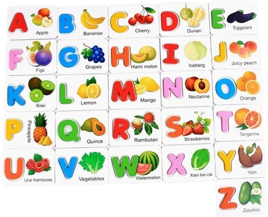 Giocattolo Educativo per Bambini - Puzzolo Educativo in Legno ABC - Set di Carte di Apprendimento - Gioco di Assegnazione Interattivo - Adatto per Bambini di 3-6 Anni - Flessibilità Motoria - Gioco Educativo