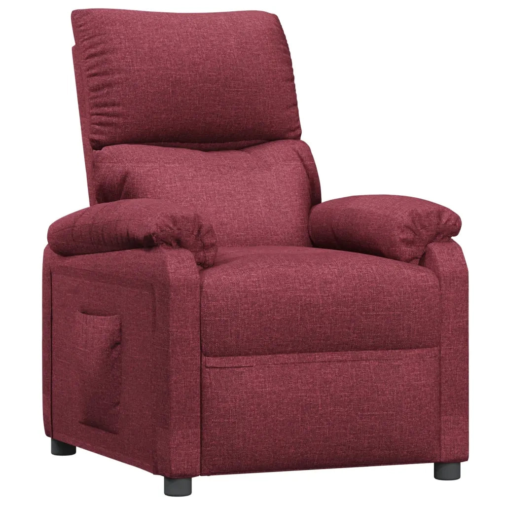 Poltrona Reclinabile in Tessuto Rosso Vino 342454