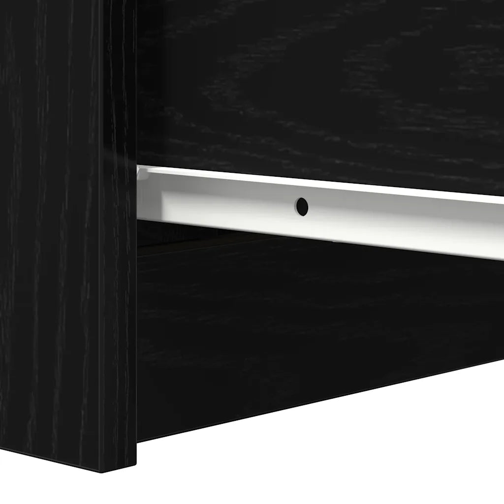 Credenza | Madia | Buffet da pranzo | Armadio da pranzo con Cassetti Rovere Nero 37,5x35x99 cm Truciolato