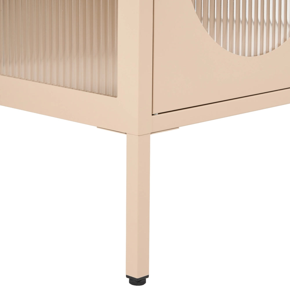 Credenza moderna in acciaio nero e ante in vetro 181 cm stile contemporaneo industriale sala da pranzo soggiorno