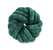 Set di 4 Cuscini Rotondi a Nodo in Velluto Avorio Ø38 cm - KRISH